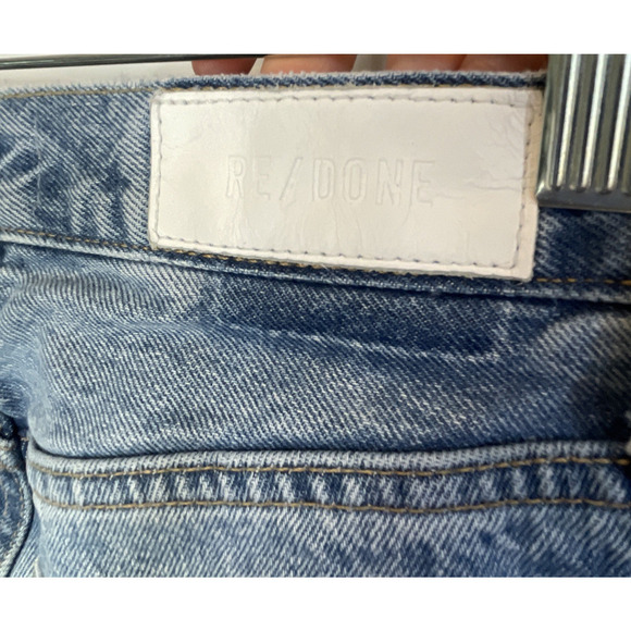 RE/DONE Women’s 90s Comfy Jeans Size 24 Sunfaded Destroy Denim Blue Distressed - Picture 12 of 15
